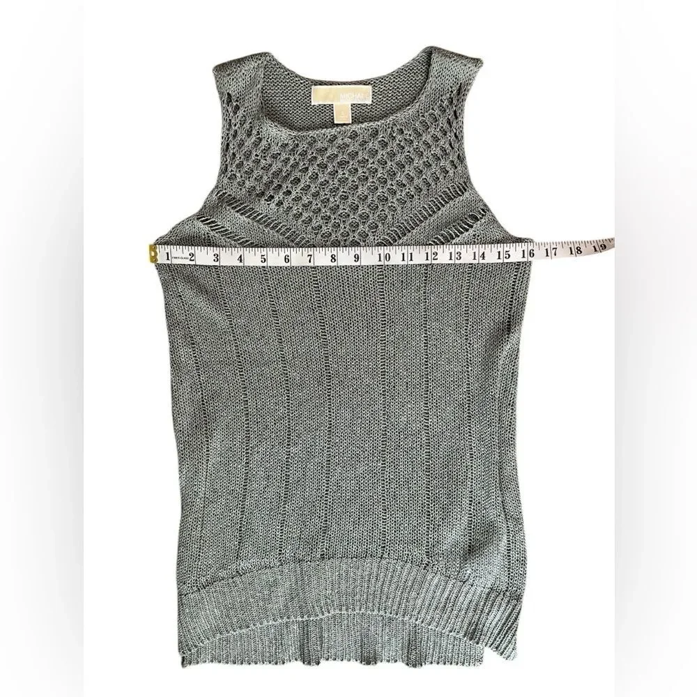 Michael Kors Knit Tank Top Sage Green Sleeveless Tunic Size S
